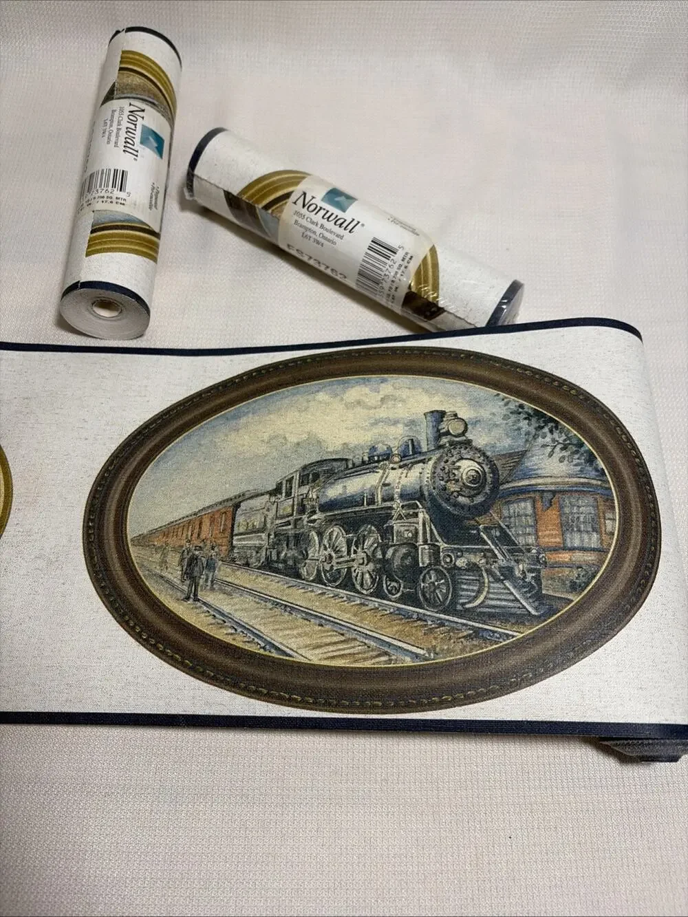 Norwall Vintage Train Wallpaper Border FS73762 Steam Locomotive Lot of 3 Rolls